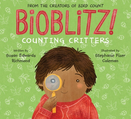 Paperback of Bioblitz! Counting Critters by Peachtree Publishers showing colorful illustrations of various insects and wildlife.