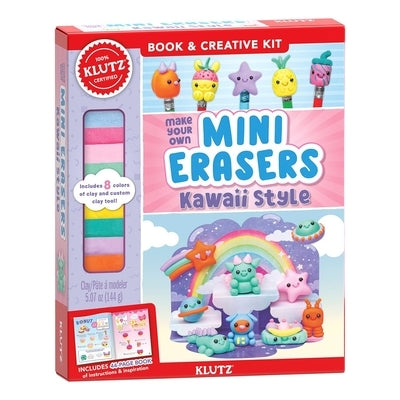 Make Your Own Mini Erasers kit by Klutz, featuring colorful small erasers and crafting supplies for DIY fun.