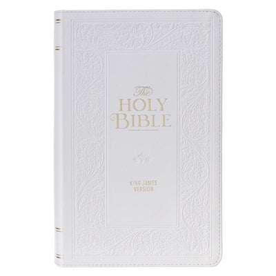 KJV Bible Giant Print Standard-Size (Faux Leather, White) by Christian Art Gifts