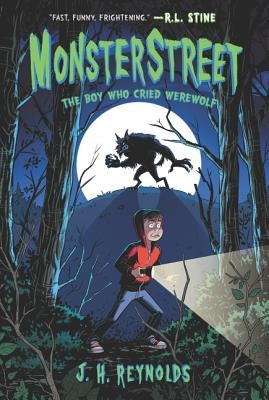 Paperback of Monsterstreet #1: The Boy Who Cried Werewolf by HarperCollins, featuring colorful cover art with a boy and a werewolf silhouette.