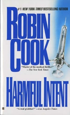 Cover of the mass market paperbound book "Harmful Intent" by G.P. Putnam's Sons featuring dark, intense artwork and bold title text.