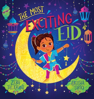 Paperback book titled "The Most Exciting Eid" by Scholastic Press, featuring colorful cover art with festive Eid imagery.