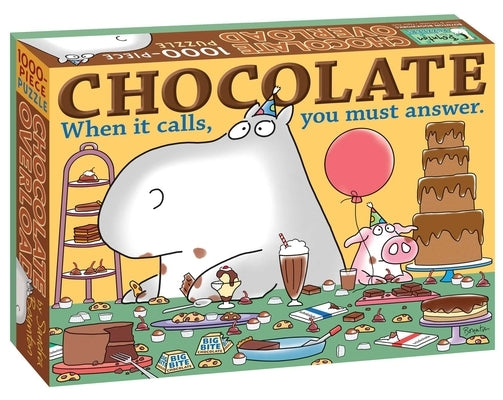 Colorful chocolate-themed 1000-piece puzzle by Boynton Bookworks, featuring detailed illustrations of various chocolates and treats.