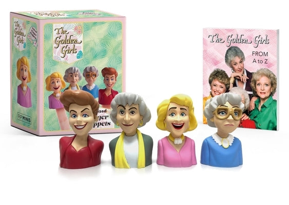 Paperback The Golden Girls stylized finger puppets by Rp Minis, featuring colorful character designs for display or play.