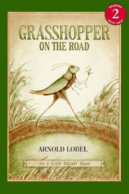 Paperback of "Grasshopper on the Road" by HarperCollins, featuring a colorful illustrated cover with a grasshopper and a road scene.