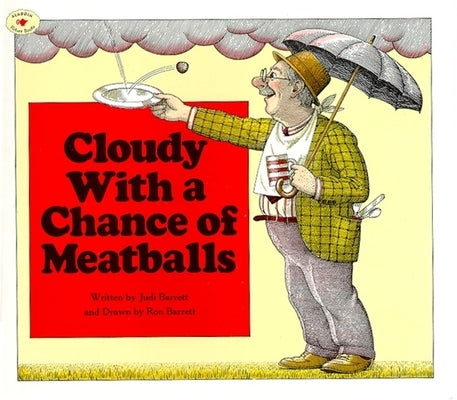 Paperback copy of "Cloudy with a Chance of Meatballs" by Atheneum Books, featuring colorful cover art.