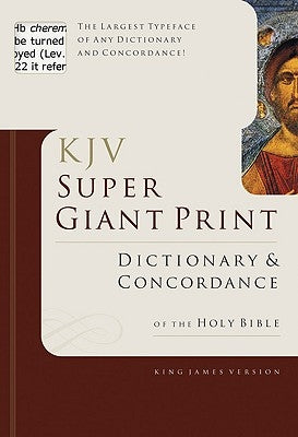 Holman Reference Super Giant Print Bible Dictionary and Concordance in hardcover, featuring large print and detailed reference pages.