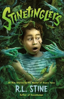 Paperback of Stinetinglers: All New Stories by Square Fish, featuring a spooky cover with eerie illustrations.