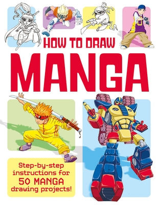 Paperback "How to Draw Manga" guide by Two Windmills showing manga drawing tips and step-by-step illustrations.