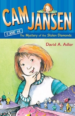 Paperback copy of Cam Jansen: The Mystery of the Stolen Diamonds by Puffin Books, featuring the cover illustration.