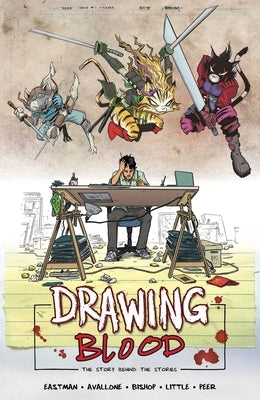 Drawing Blood Volume 1 paperback comic book by Image Comics featuring spilled ink artwork on the cover.