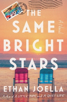 Cover image of "The Same Bright Stars" paperback novel by Scribner Book Company, showing a colorful starry night scene.