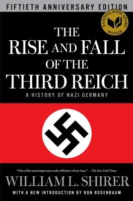 Paperback copy of "The Rise and Fall of the Third Reich" history book by Simon & Schuster, showing the front cover.