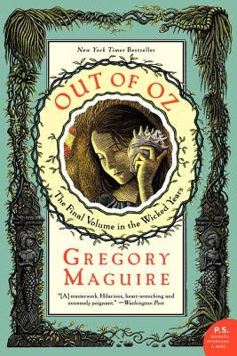 Paperback copy of "Out of Oz" by William Morrow & Company, featuring colorful cover art and classic story imagery.