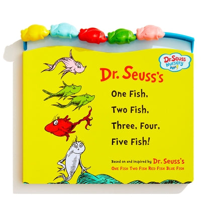 Colorful pages of the "One Fish, Two Fish, Three, Four, Five Fish" board book by Random House Books for Young Readers, featuring illustrated fish.