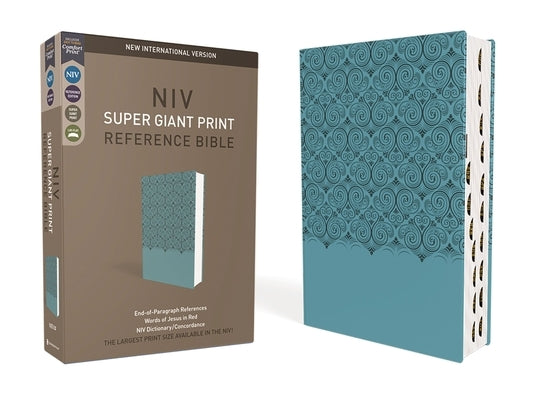 Niv, Super Giant Print Reference Bible, Leathersoft, Teal, Red Letter, Thumb Indexed, Comfort Print by Zondervan