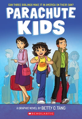 Paperback of "Parachute Kids" graphic novel by Graphix, featuring colorful cover art with kids and parachutes on a vibrant background.