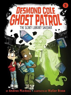 Paperback The Scary Library Shusher by Little Simon featuring a spooky book cover with creepy library scene and animated characters.