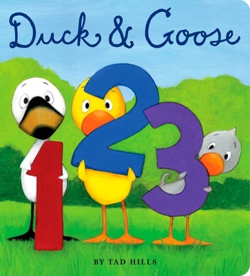 Board book featuring Duck and Goose characters, with colorful illustrations and playful scenes from the "1, 2, 3" story by Random House Studio.