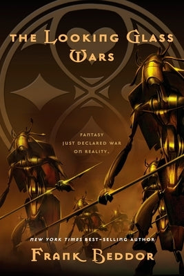 Paperback copy of The Looking Glass Wars by Speak, showing the book cover with vibrant artwork and title text.