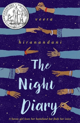 Paperback of The Night Diary by Kokila, showing the book cover with colorful illustrations and title text.