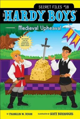 Paperback copy of Medieval Upheaval by Aladdin Paperbacks, featuring the book's cover with medieval-themed artwork.