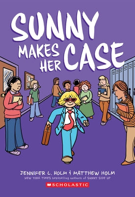 Paperback graphic novel "Sunny Makes Her Case" from Graphix, featuring colorful illustrated cover with characters in a school setting.