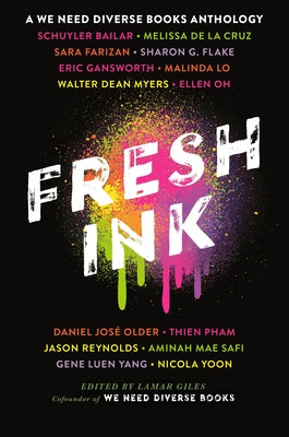 Paperback of "Fresh Ink: A We Need Diverse Books Anthology" by Ember, featuring colorful cover art and diverse stories.