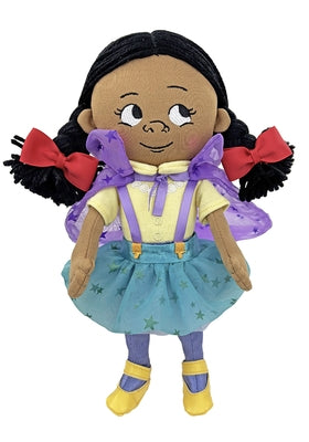 MerryMakers Etta Extraordinaire Doll, 11-inch plush toy with colorful clothing and detailed face, ideal for children.