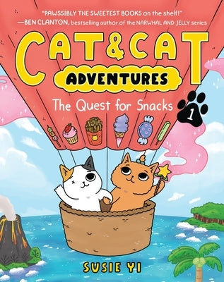 Paperback of Cat & Cat Adventures: The Quest for Snacks graphic novel by Harperalley featuring colorful cover art with feline characters.