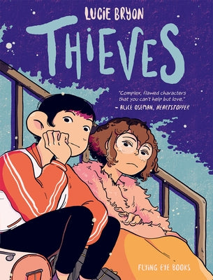Paperback "Thieves" book by Nobrow Press with colorful cover art featuring a group of characters in a vibrant, illustrated scene.