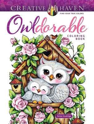 Paperback Creative Haven Owldorable Coloring Book by Dover Publications featuring whimsical owl illustrations for coloring.