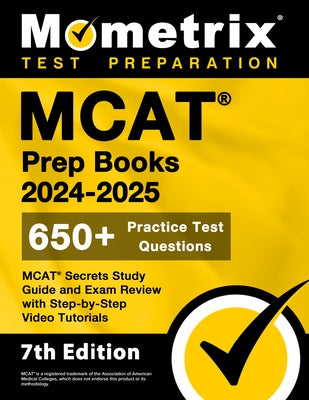 MCAT Prep Books 2024-2025 by Mometrix Media LLC, paperback with practice test questions, study guide, and step-by-step video tutorials.