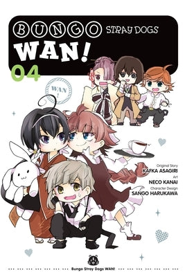 Paperback of Bungo Stray Dogs: Wan! Vol. 4 manga by Yen Press showing the front cover with colorful anime-style artwork.
