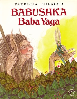 Paperback Babushka Baba Yaga book by Puffin Books featuring colorful cover art with a whimsical Baba Yaga character.