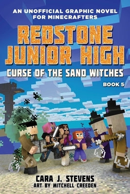 Paperback copy of Curse of the Sand Witches: Redstone Junior High #5 by Sky Pony, showing the book cover with colorful illustrations.