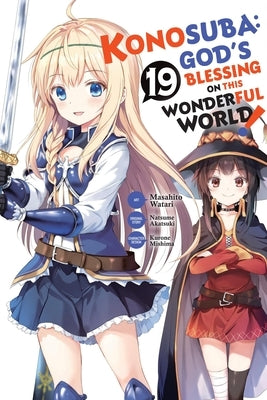 Paperback manga volume 19 of Konosuba: God's Blessing on This Wonderful World! by Yen Press, featuring colorful cover art.
