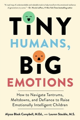 Paperback book titled "Tiny Humans, Big Emotions" by Harvest Publications, focusing on managing tantrums and emotional intelligence in children.