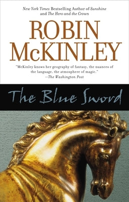 Paperback copy of "The Blue Sword" by Ace Books, featuring a cover with a blue-themed design and fantasy artwork.