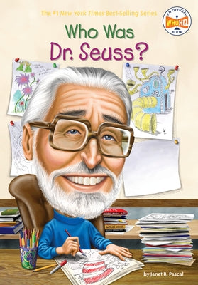 Paperback of "Who Was Dr. Seuss?" by Penguin Young Readers Group, featuring colorful cover art with Dr. Seuss illustrations.