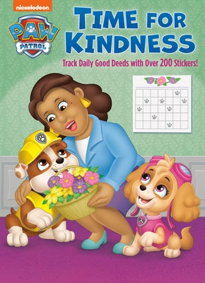 Golden Books "Time for Kindness" Paw Patrol activity book with calendar pages and reward stickers, paperback edition.
