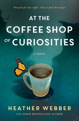 Paperback book titled "At the Coffee Shop of Curiosities" by Forge, featuring a colorful cover with coffee shop illustrations.