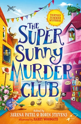 Paperback of The Super Sunny Murder Club by Farshore, showing the book cover with colorful illustration and title text.