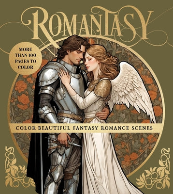 Romantasy coloring book by Chartwell Books featuring fantasy romance scenes on over 100 pages, paperback edition.