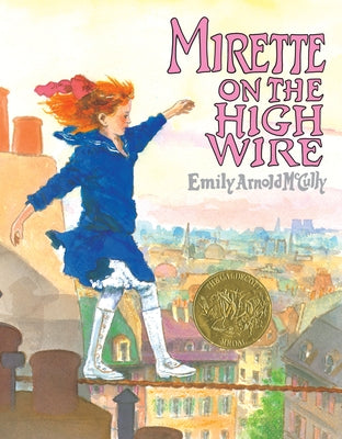 Paperback of "Mirette on the High Wire" by Puffin Books featuring a colorful cover illustration of Mirette balancing on a high wire.