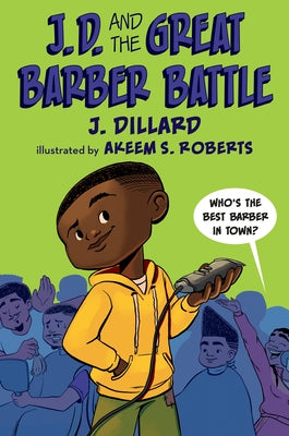 Paperback of J.D. and the Great Barber Battle by Kokila with colorful cover art featuring characters engaged in a lively scene.