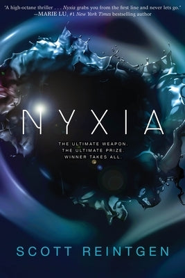 Paperback copy of Nyxia by Random House Children's Books featuring a colorful cover illustration.