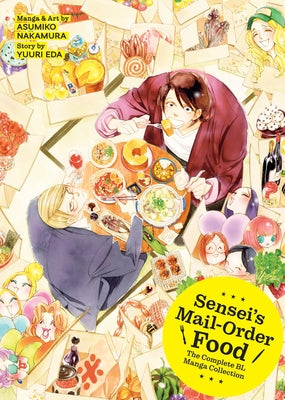Paperback manga collection of Sensei's Mail-Order Food by Seven Seas featuring colorful cover art with multiple manga volumes stacked.