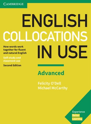 Paperback English Collocations in Use Advanced book by Cambridge University Press showing a cover with book title and author details.