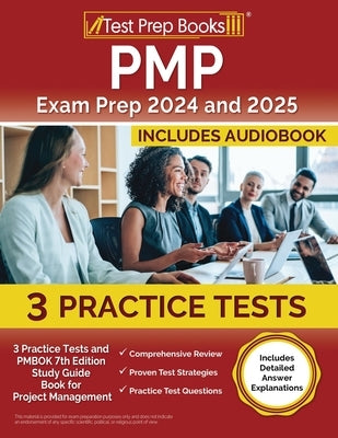 Test Prep Books PMP Exam Prep 2024 and 2025 paperback book with practice tests and PMBOK 7th Edition study guide for project management